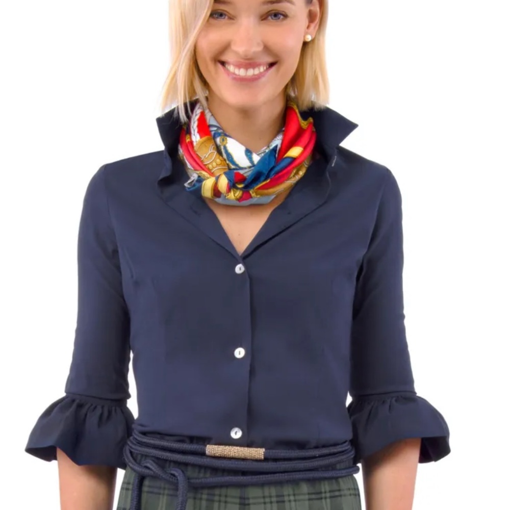 Gretchen Scott Priss blouse navy Size XL